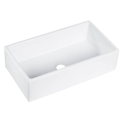 Altair Kosula 36" Rectangular White Ceramic Farmhouse Sink