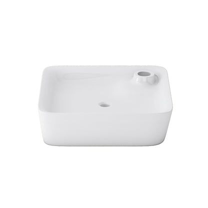 Altair Leonis 17" Square White Finish Ceramic Vessel Bathroom Vanity Sink