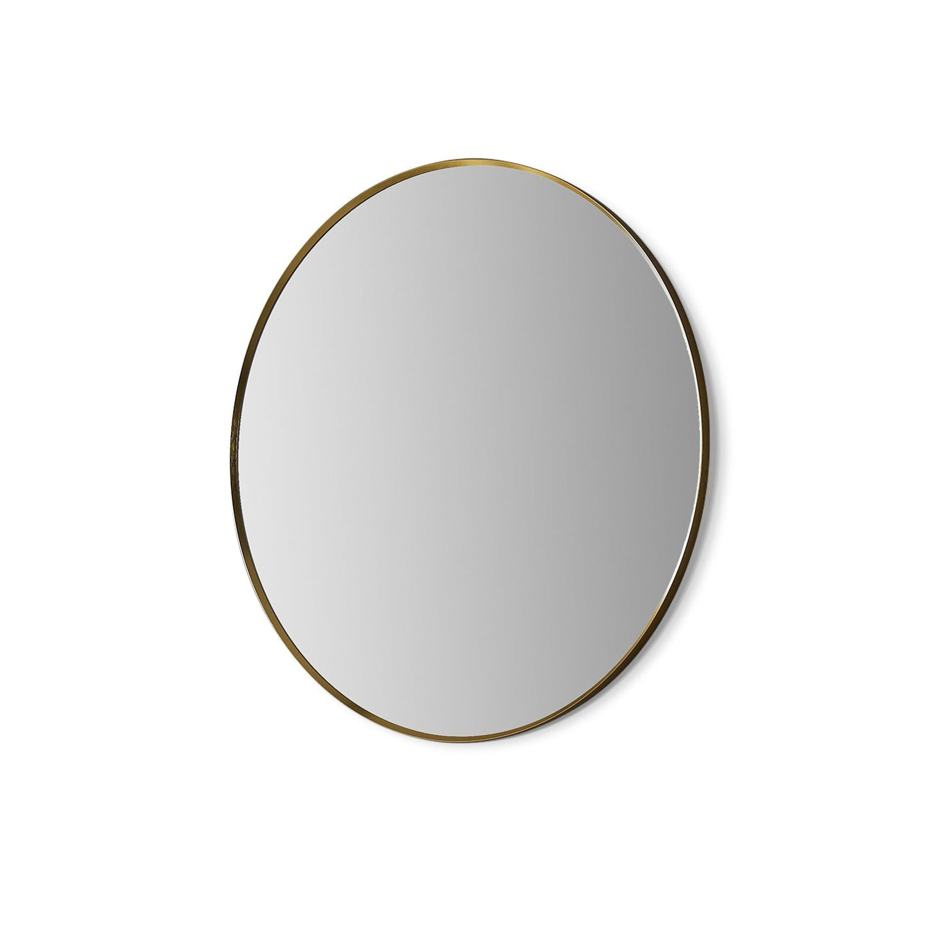 Altair Liceo 30" Round Brushed Gold Aluminum Framed Wall-Mounted Mirror