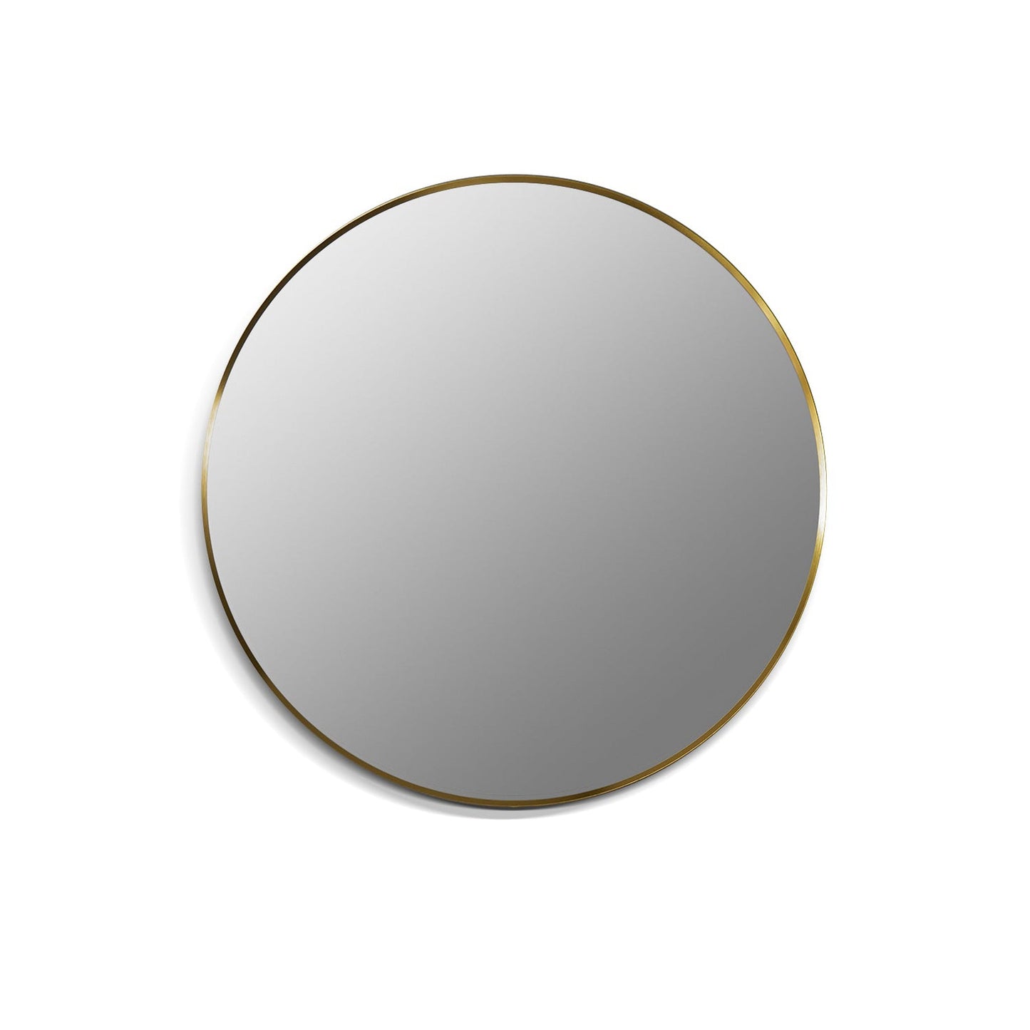 Altair Liceo 30" Round Brushed Gold Aluminum Framed Wall-Mounted Mirror
