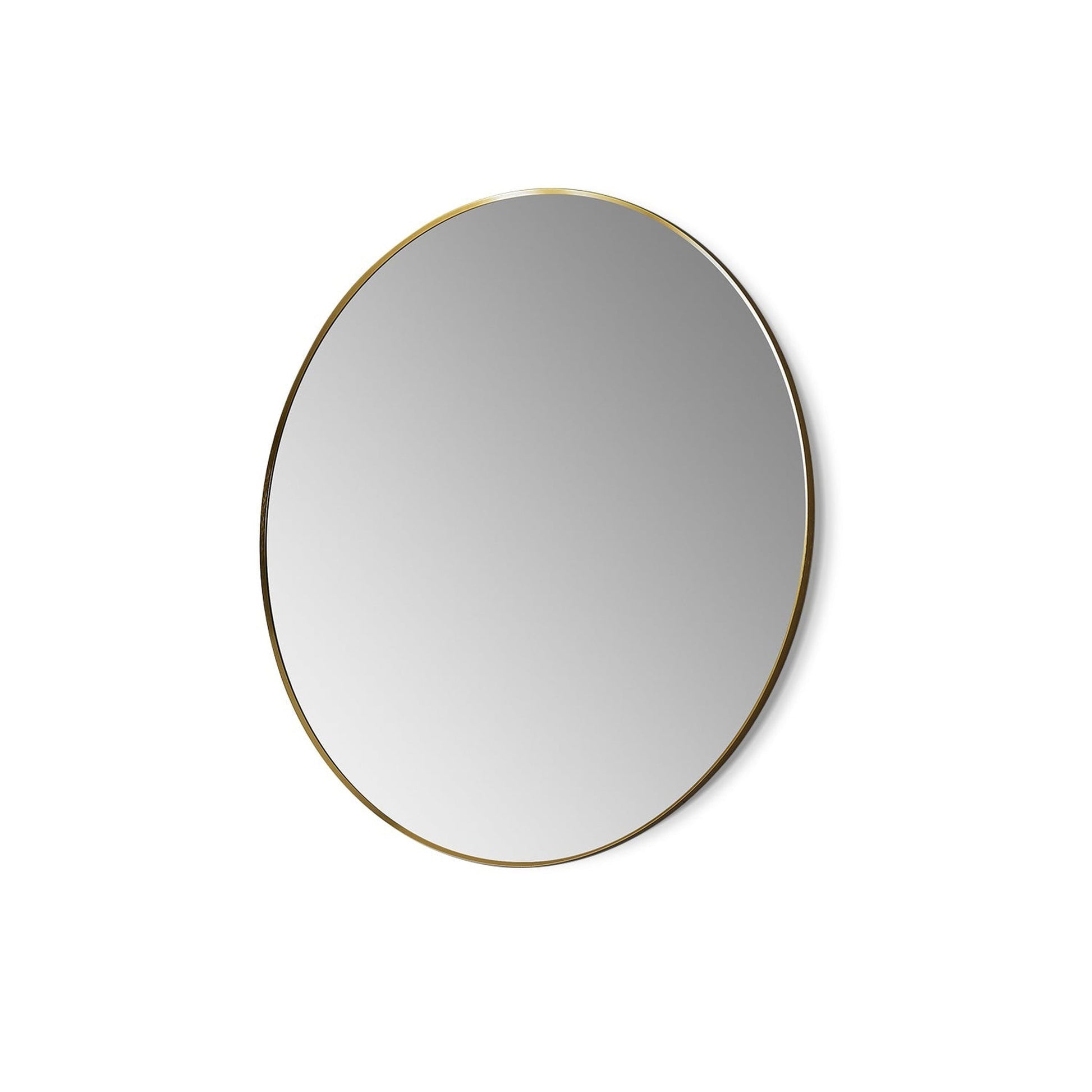 Altair Liceo 42" Round Brushed Gold Aluminum Framed Wall-Mounted Mirror