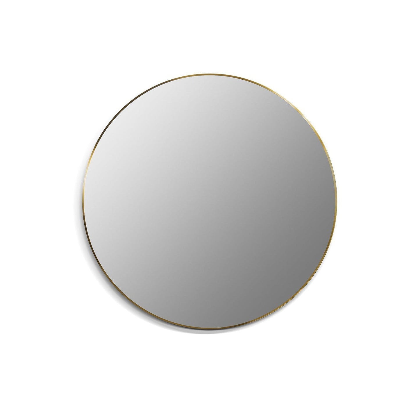 Altair Liceo 42" Round Brushed Gold Aluminum Framed Wall-Mounted Mirror