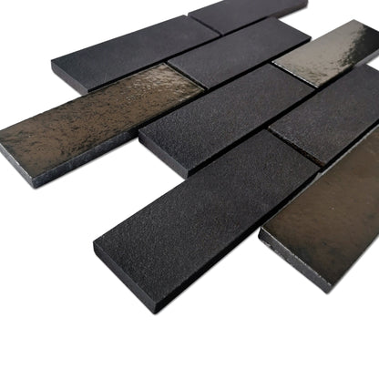 Altair Lorca 9 pcs. Rectangle Dark Grey Stone Mosaic Floor and Wall Tile