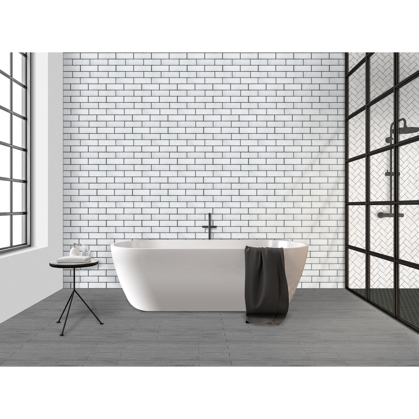 Altair Lorca 9 pcs. Rectangle White Stone Mosaic Floor and Wall Tile