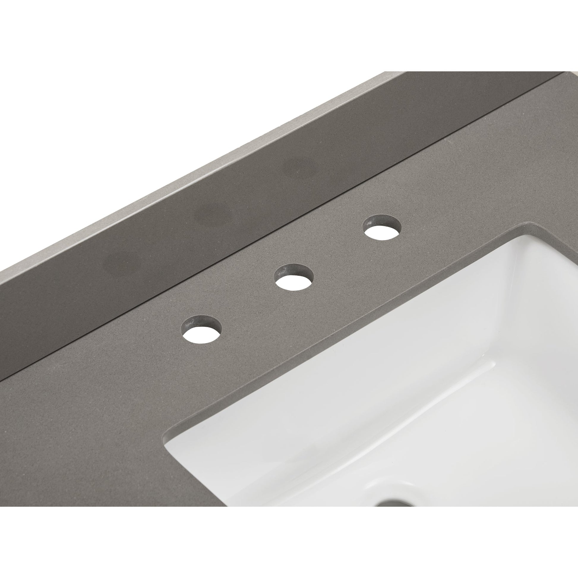 Altair Madrid 31" x 22" Concrete Grey Composite Stone Bathroom Vanity Top With White SInk