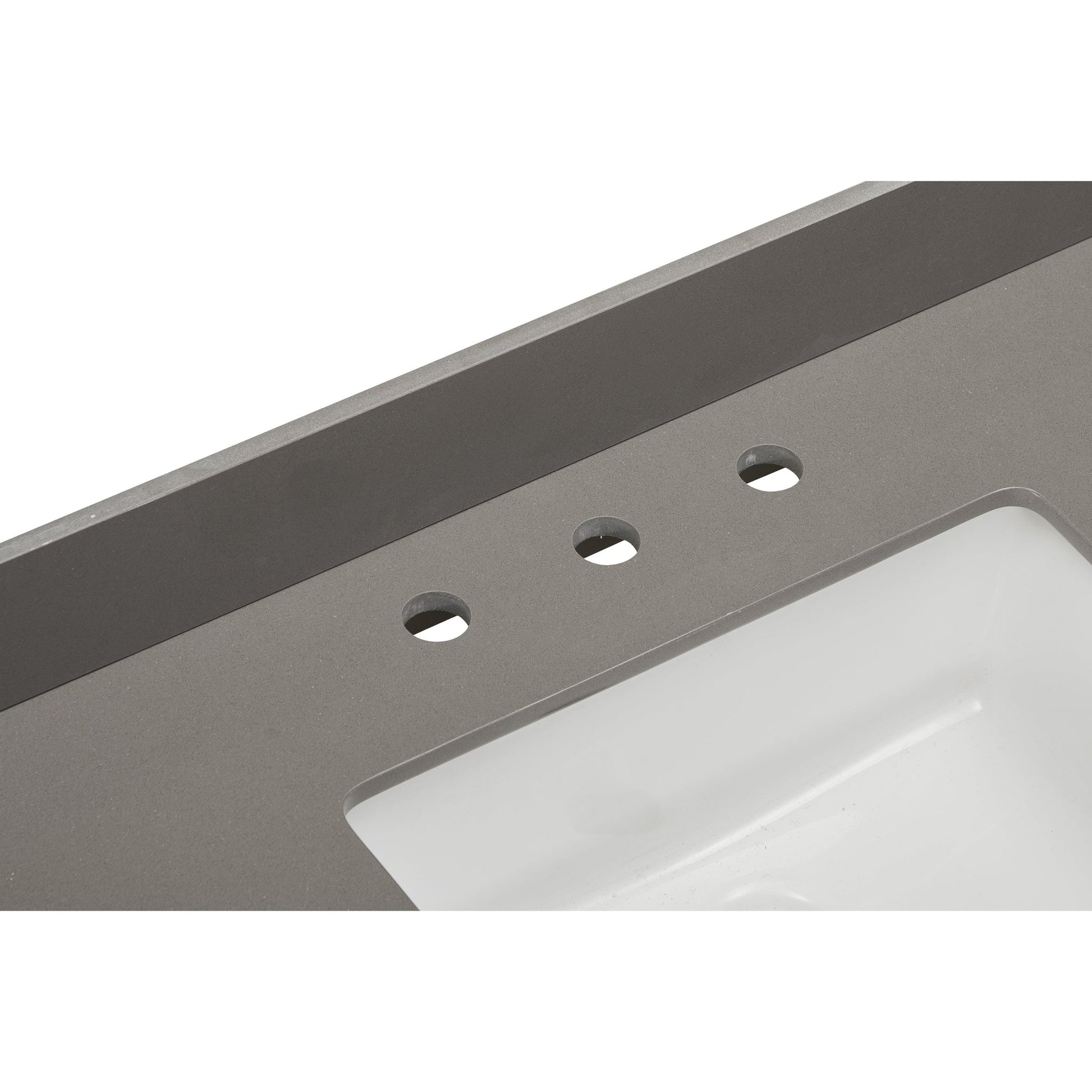 Altair Madrid 37" x 22" Concrete Grey Composite Stone Bathroom Vanity Top With White SInk