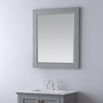 Altair Maribella 27.2" x 36" Rectangle Gray Wood Framed Wall-Mounted Mirror