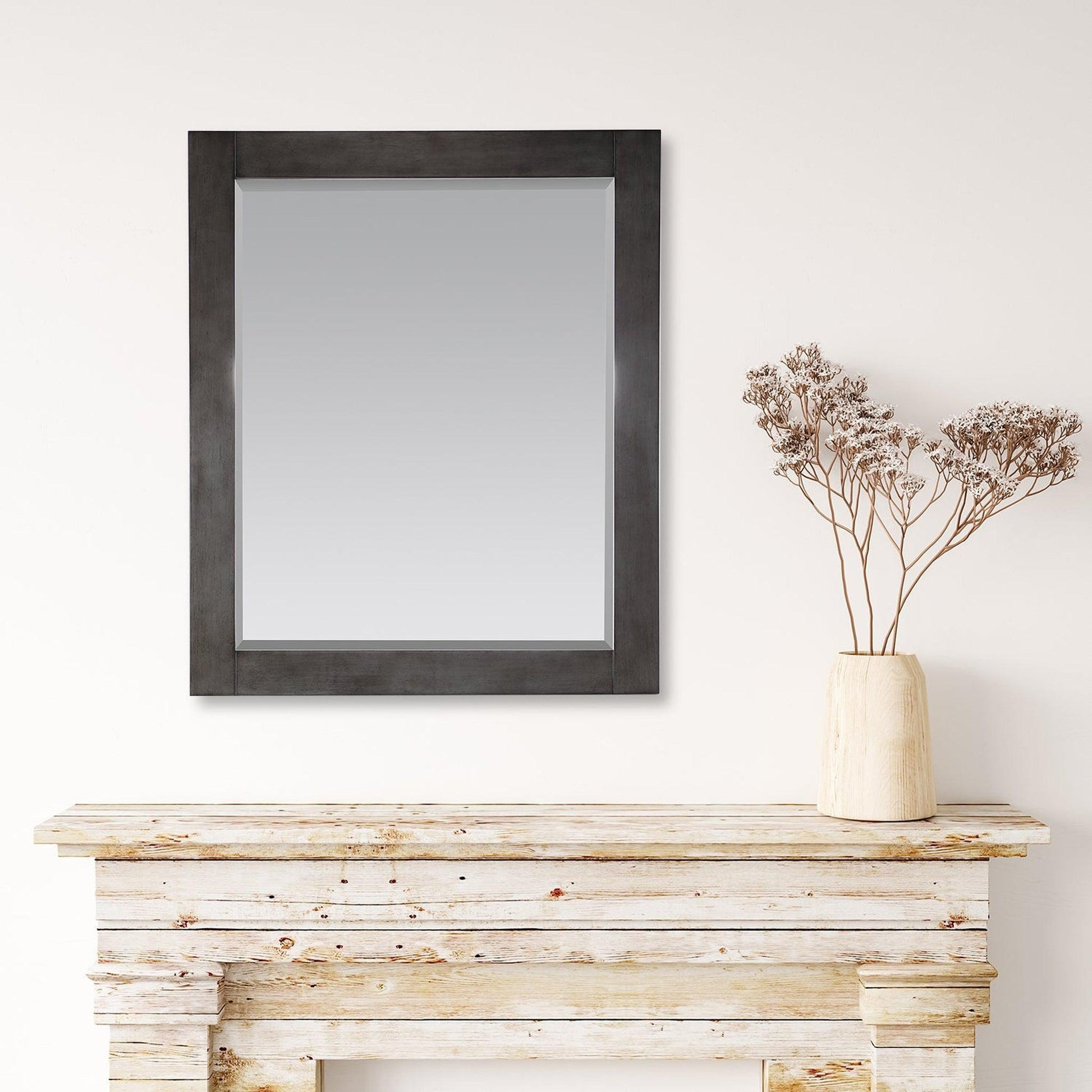 Altair Maribella 27.2" x 36" Rectangle Rust Black Wood Framed Wall-Mounted Mirror