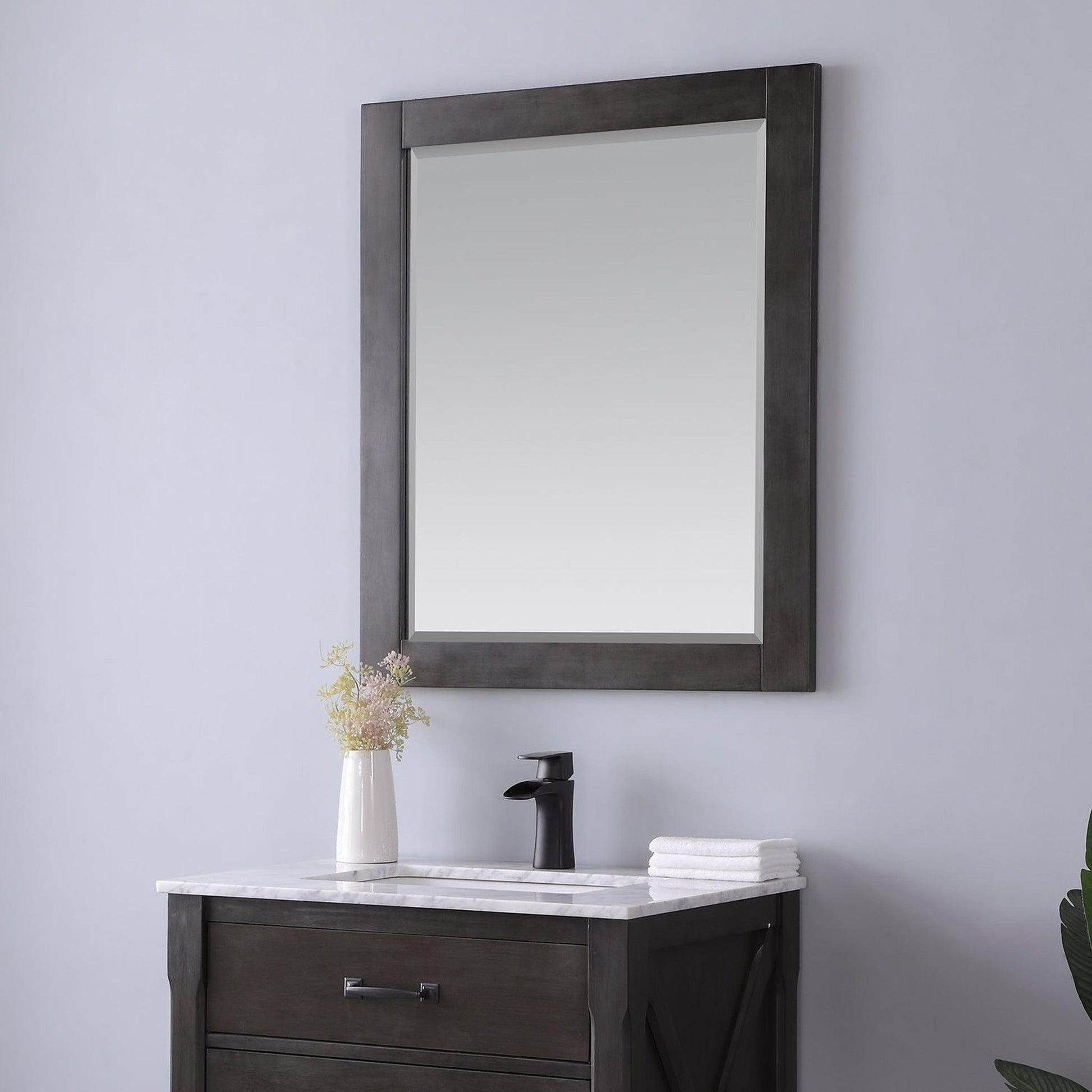 Altair Maribella 27.2" x 36" Rectangle Rust Black Wood Framed Wall-Mounted Mirror