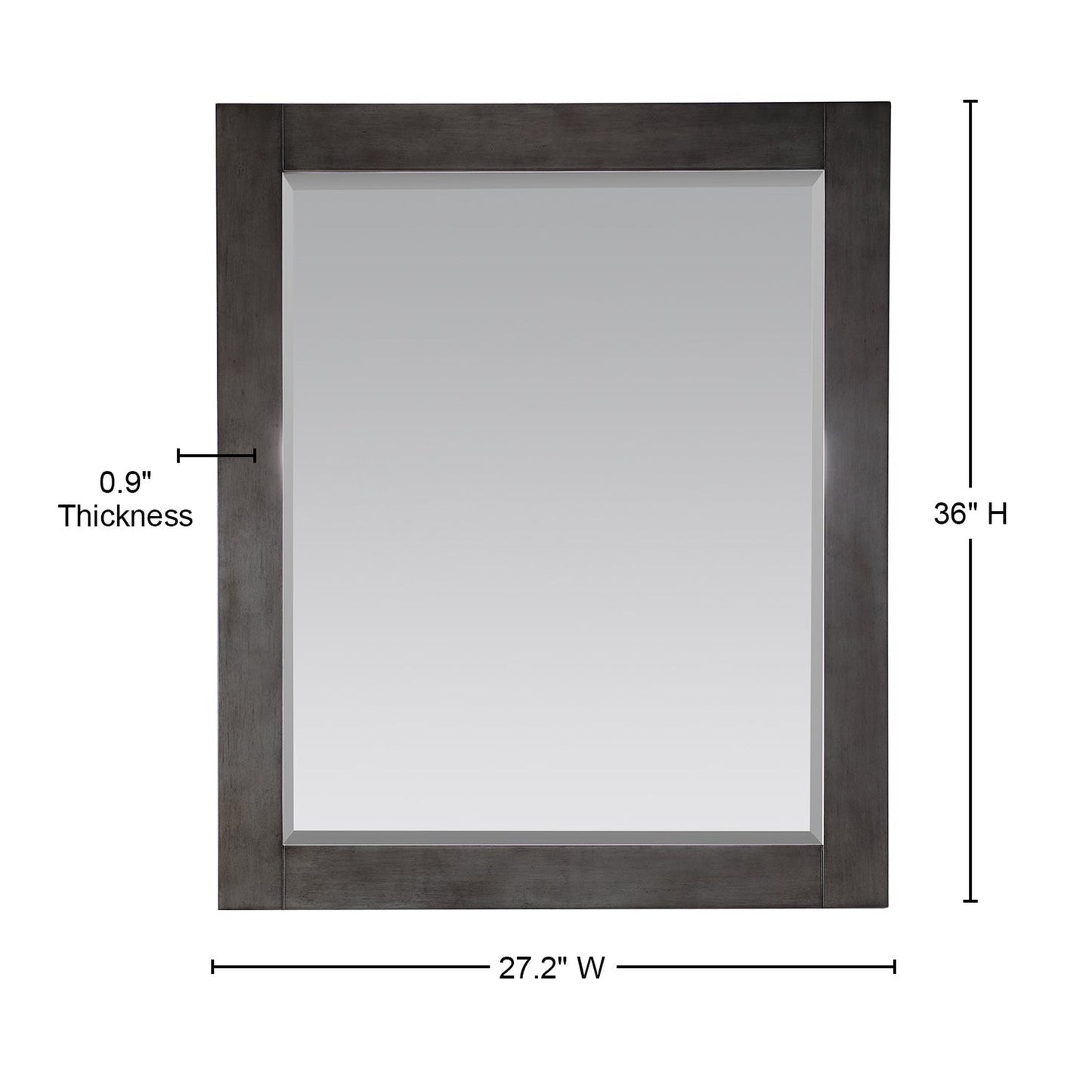 Altair Maribella 27.2" x 36" Rectangle Rust Black Wood Framed Wall-Mounted Mirror