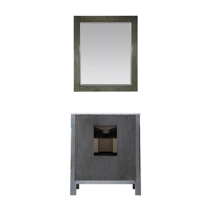 Altair Maribella 30" Single Rust Black Freestanding Bathroom Vanity Set With Mirror, Natural Carrara White Marble Top, Rectangular Undermount Ceramic Sink, and Overflow