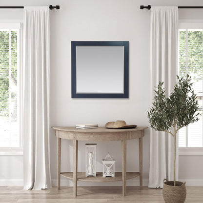 Altair Maribella 33.5" x 36" Rectangle Classical Blue Wood Framed Wall-Mounted Mirror