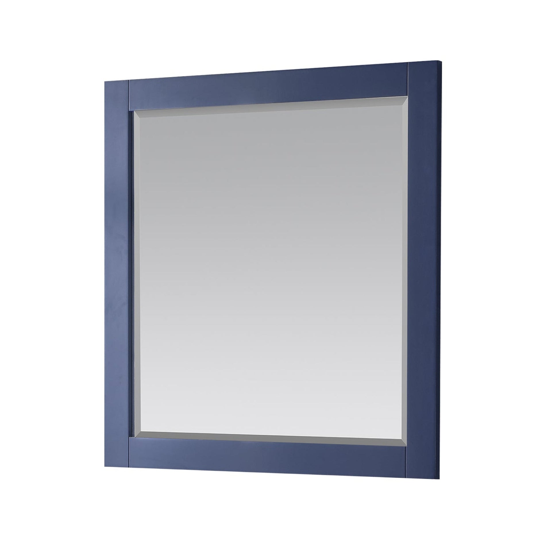 Altair Maribella 33.5" x 36" Rectangle Jewelry Blue Wood Framed Wall-Mounted Mirror