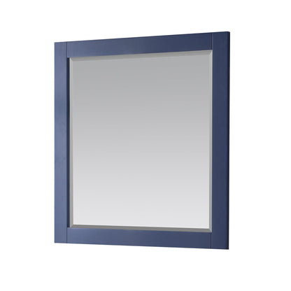 Altair Maribella 33.5" x 36" Rectangle Jewelry Blue Wood Framed Wall-Mounted Mirror