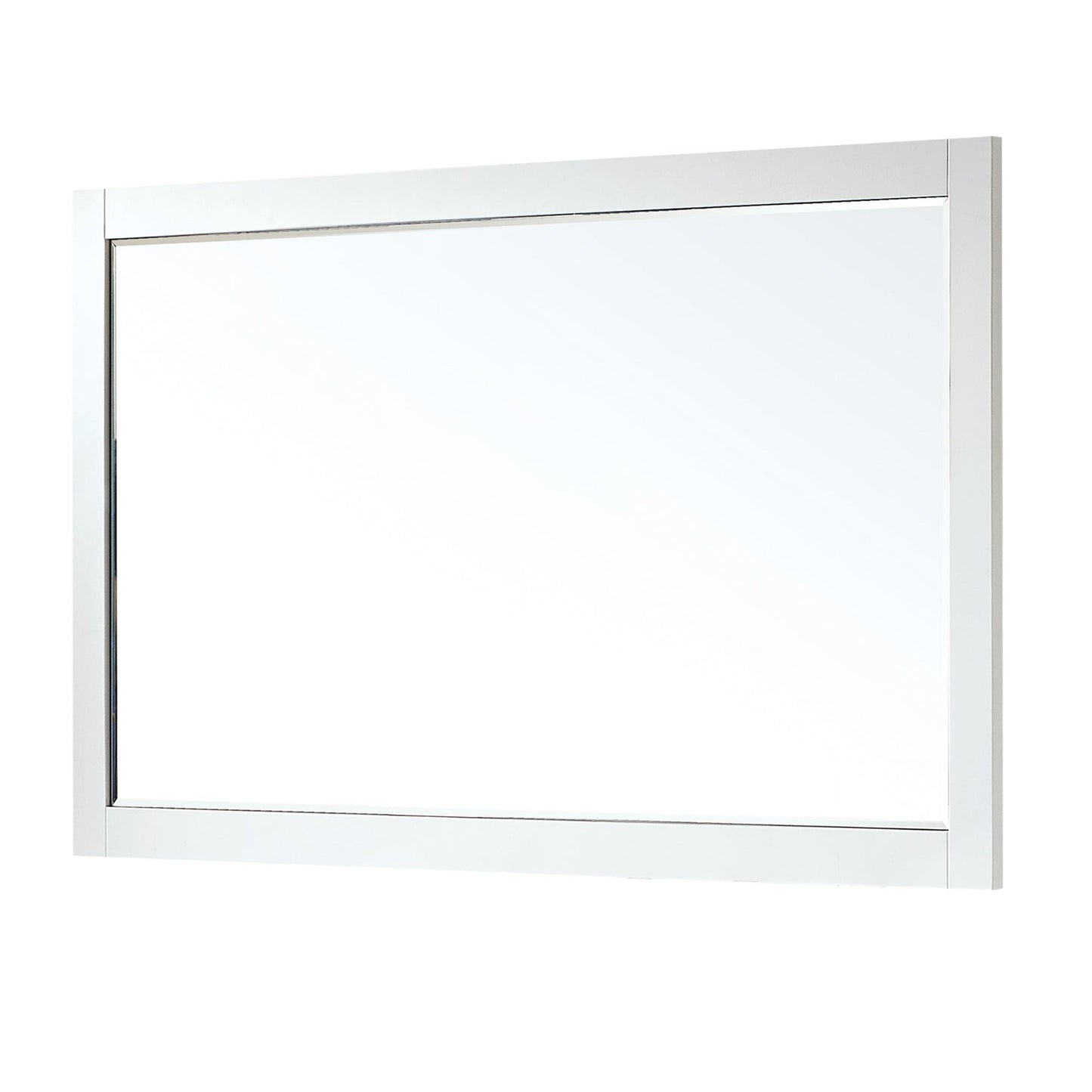 Altair Maribella 57" x 36" Rectangle White Wood Framed Wall-Mounted Mirror
