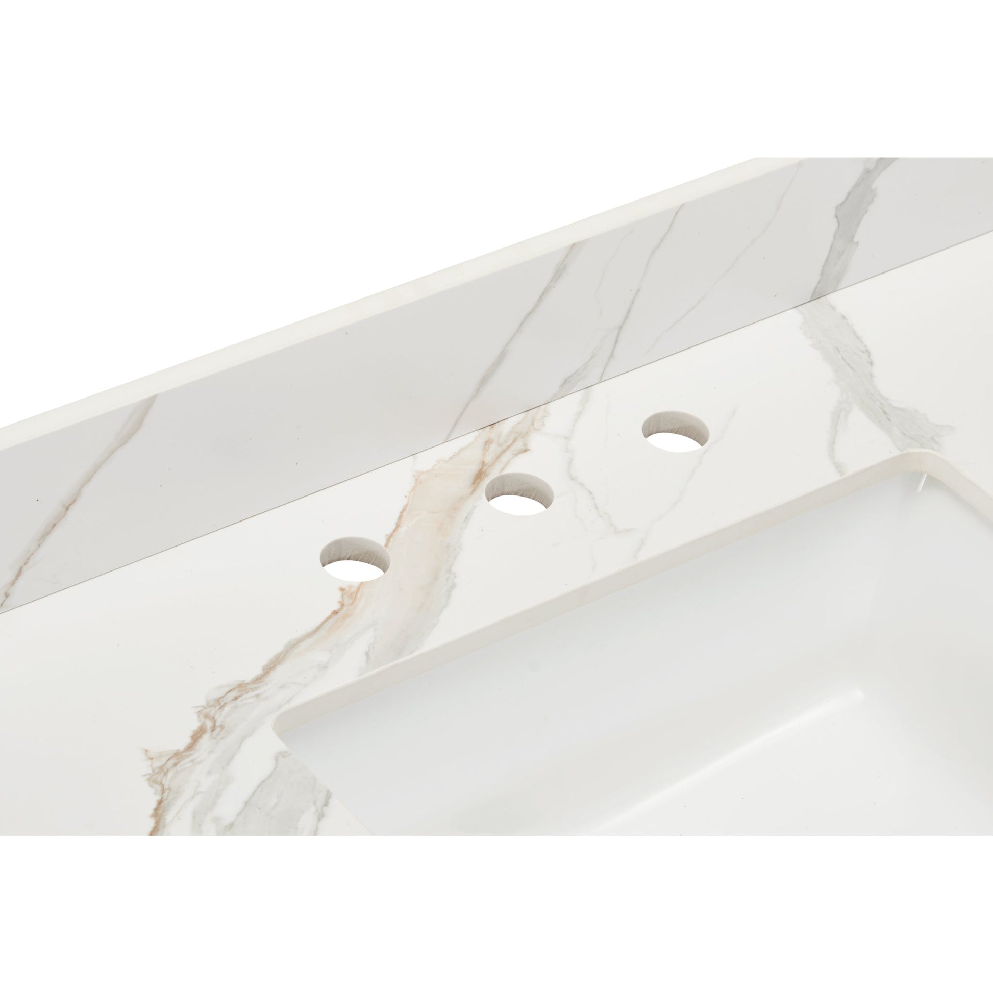 Altair Marseille 36" x 22" Calacatta White Apron Composite Stone Bathroom Vanity Top With White SInk