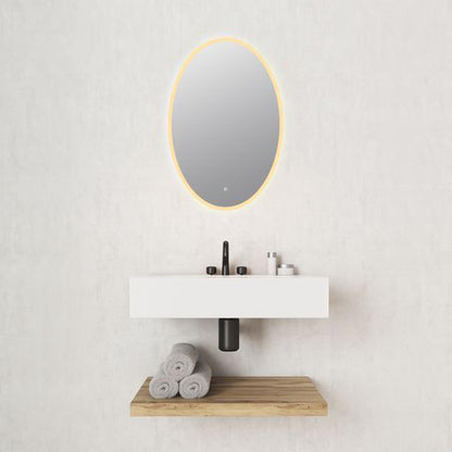 Altair Matera 24" Oval Acrylic Frame Wall-Mounted LED Mirror