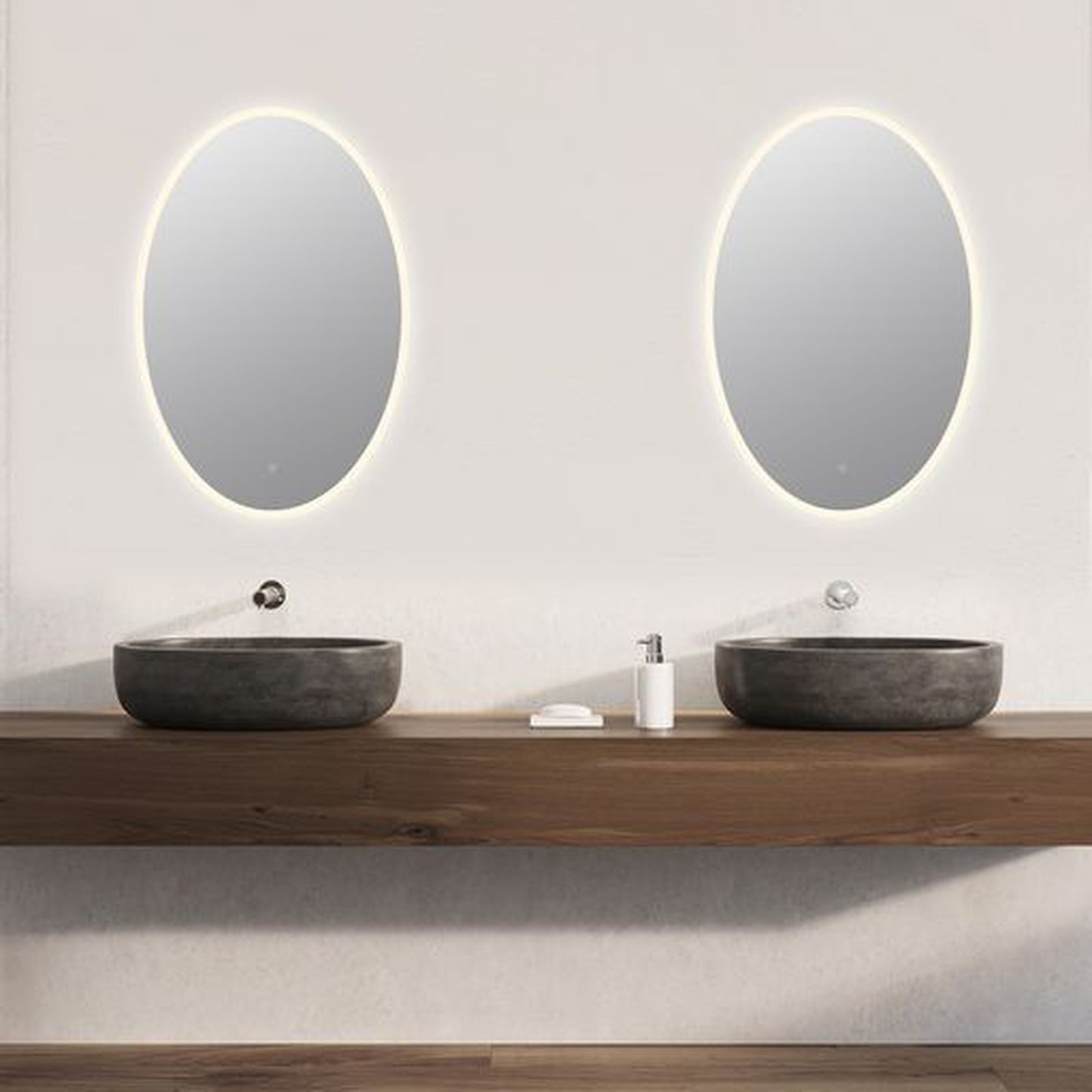 Altair Matera 24" Oval Acrylic Frame Wall-Mounted LED Mirror