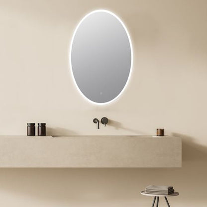 Altair Matera 24" Oval Acrylic Frame Wall-Mounted LED Mirror