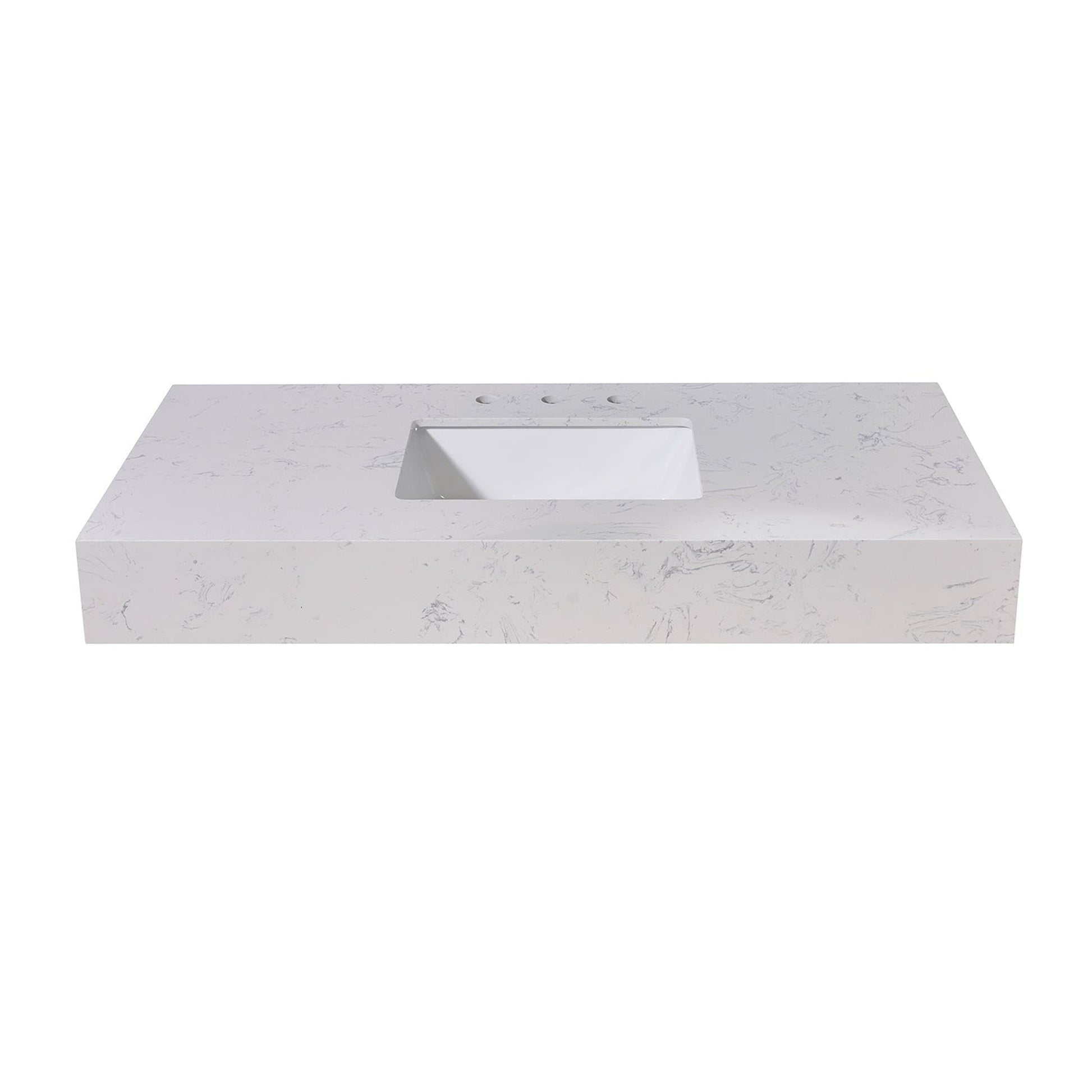 Altair Merano 48" x 22" Aosta White Apron Composite Stone Bathroom Vanity Top With White SInk