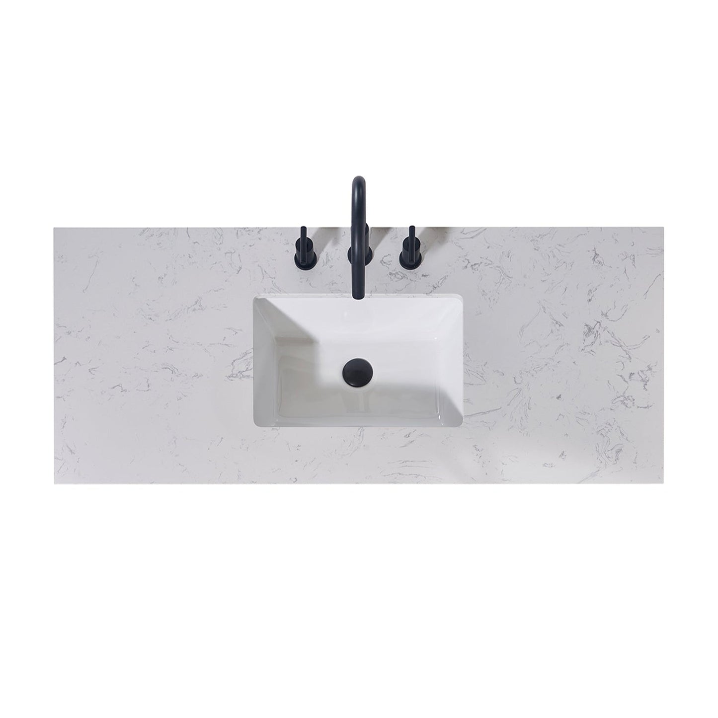 Altair Merano 48" x 22" Aosta White Apron Composite Stone Bathroom Vanity Top With White SInk