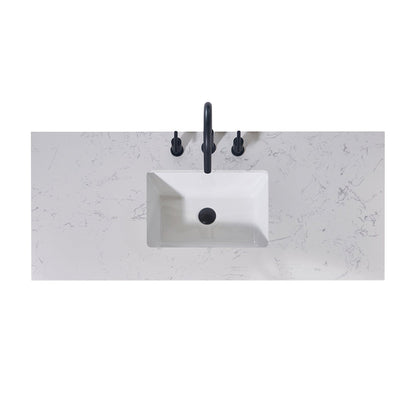 Altair Merano 48" x 22" Aosta White Apron Composite Stone Bathroom Vanity Top With White SInk