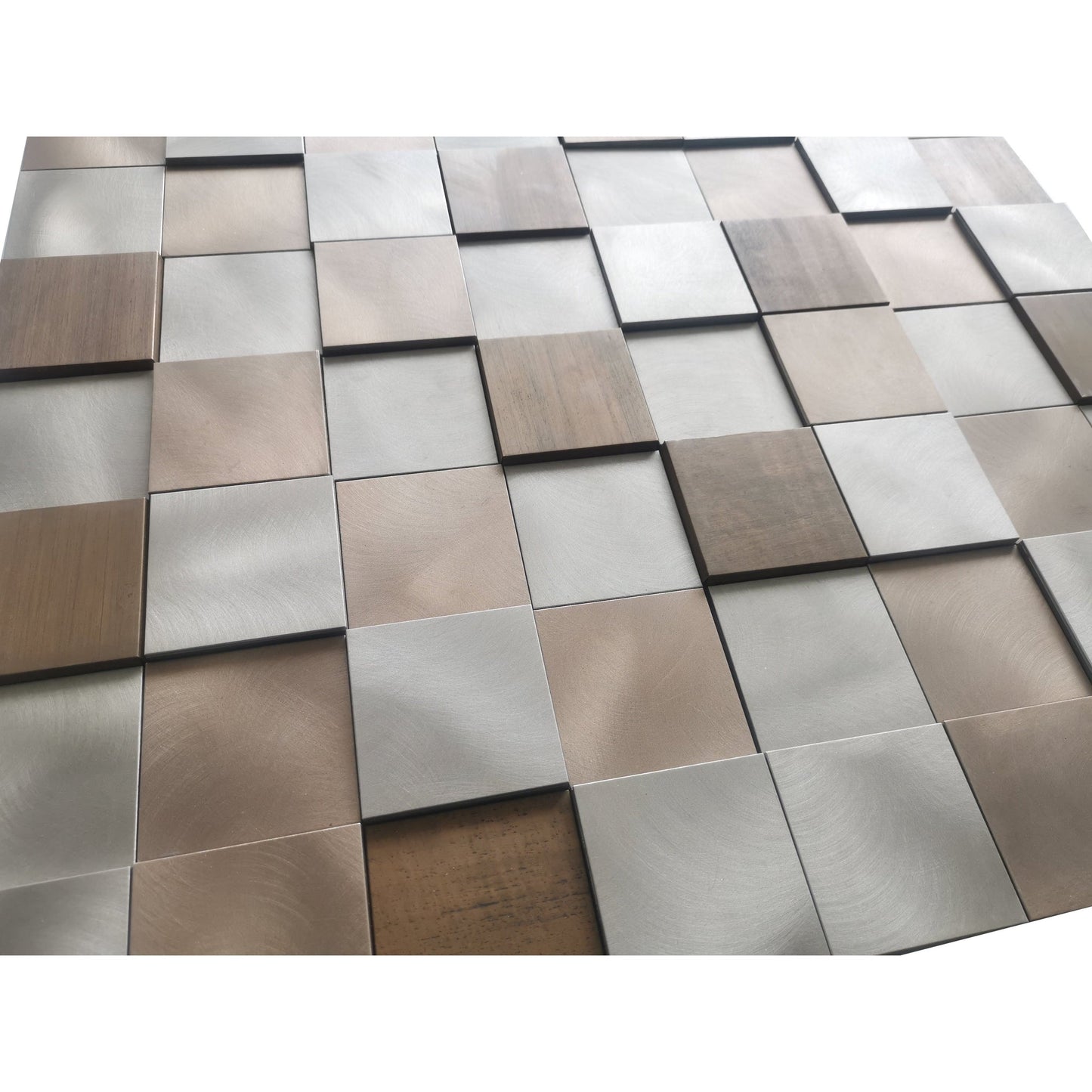 Altair Mijas 11 pcs. Square Copper Metal Mosaic Wall Tile