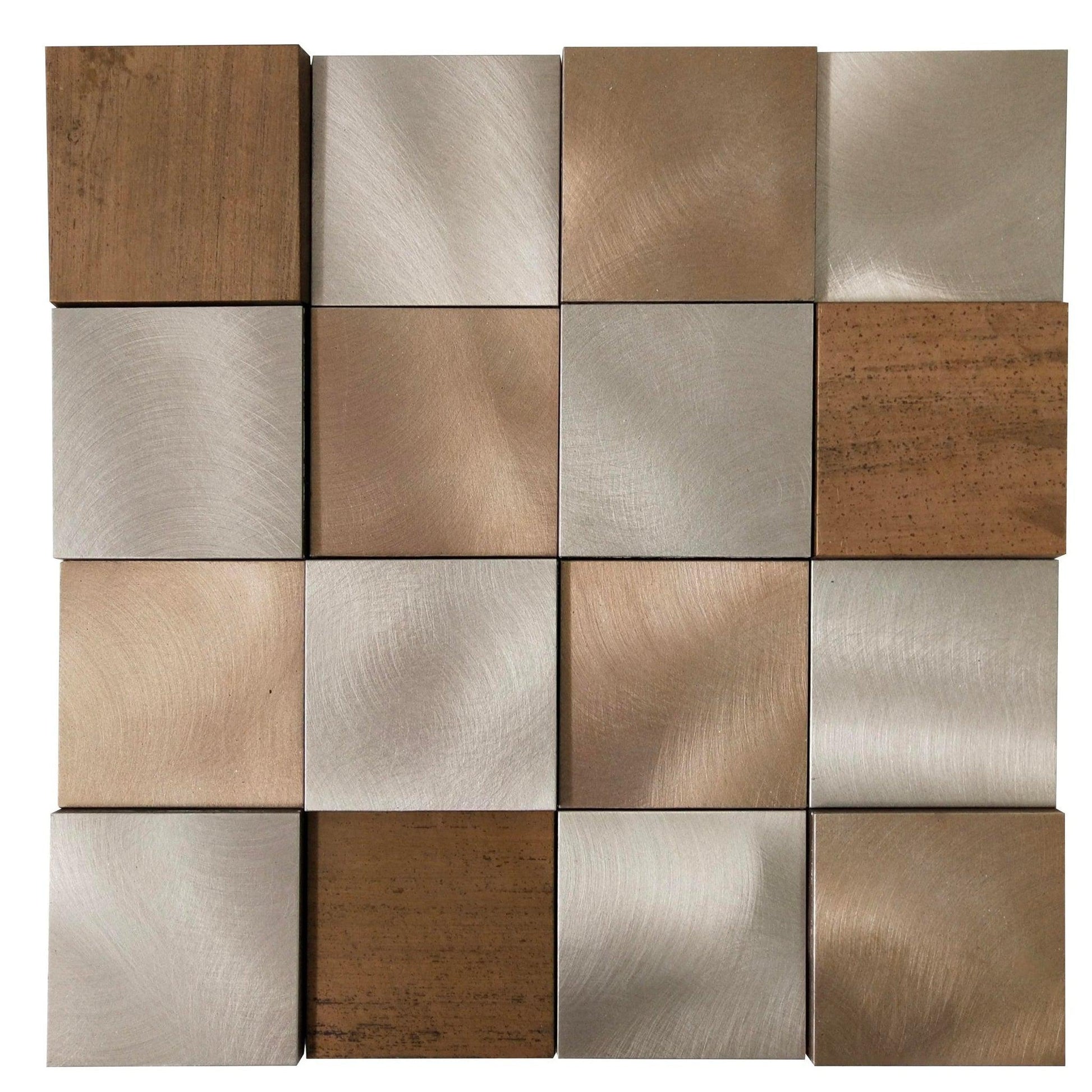 Altair Mijas 11 pcs. Square Copper Metal Mosaic Wall Tile