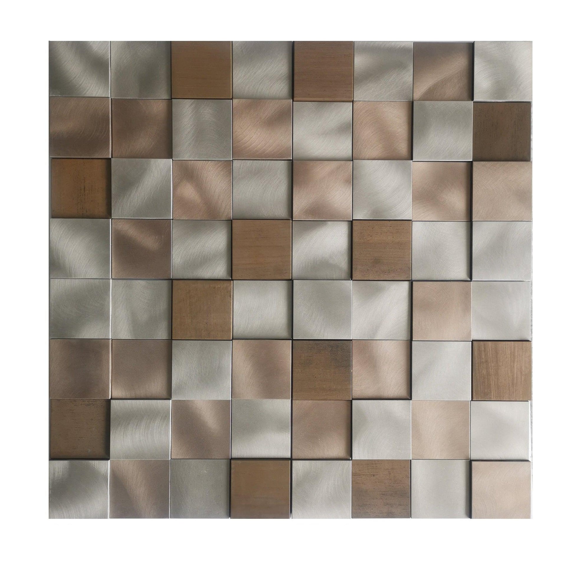 Altair Mijas 11 pcs. Square Copper Metal Mosaic Wall Tile