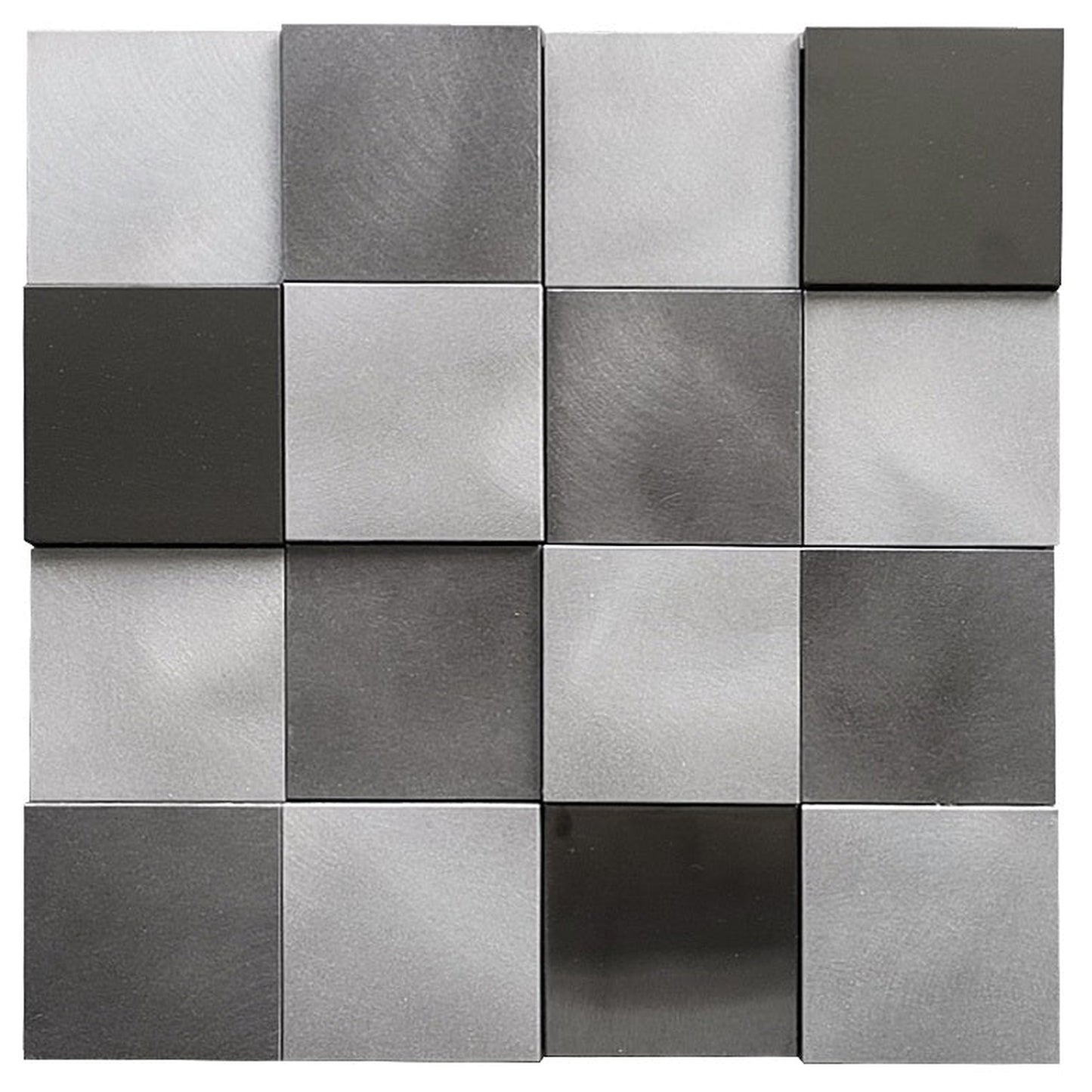 Altair Mijas 11 pcs. Square Steel Grey Metal Mosaic Wall Tile