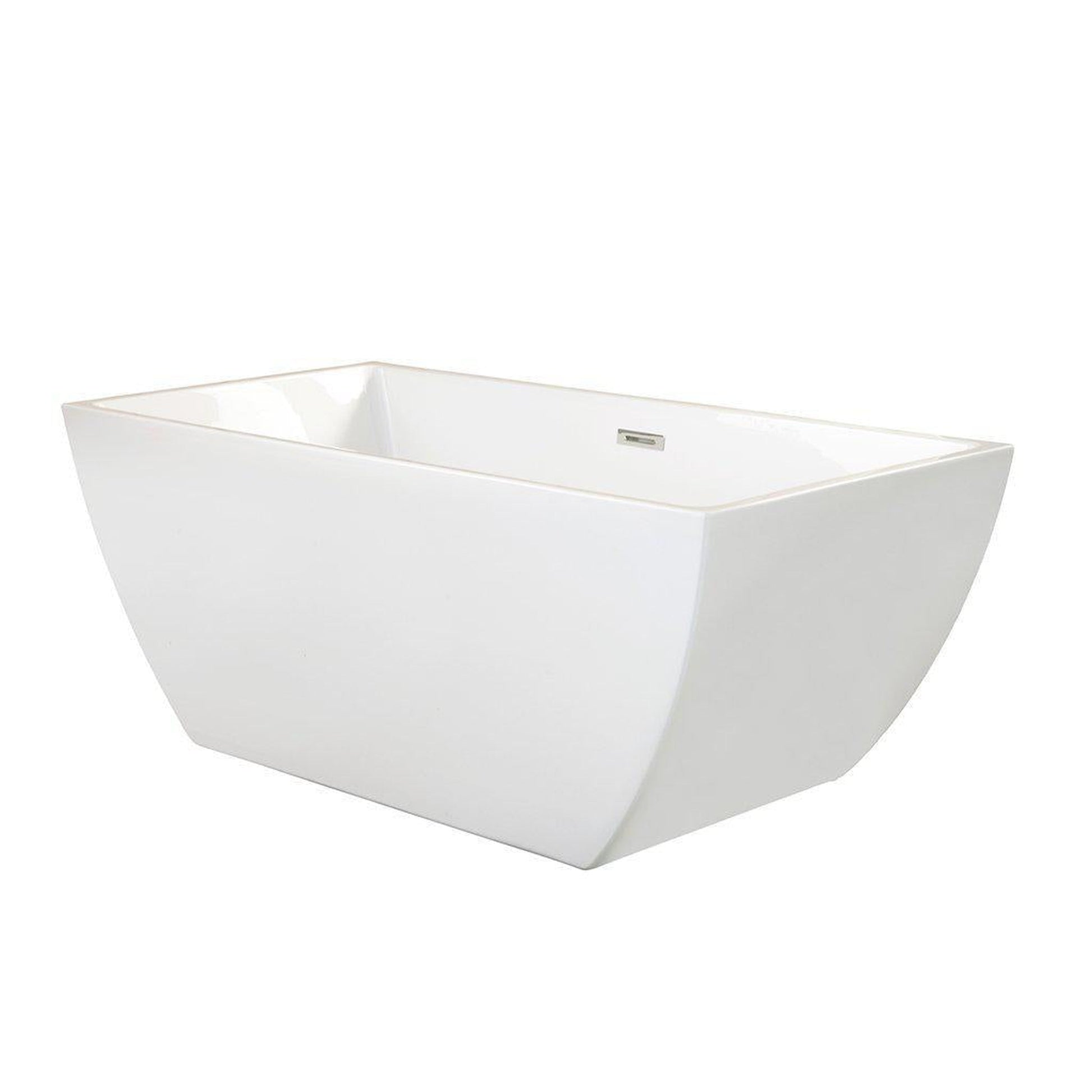 Altair Montague 59" x 30" White Acrylic Freestanding Bathtub