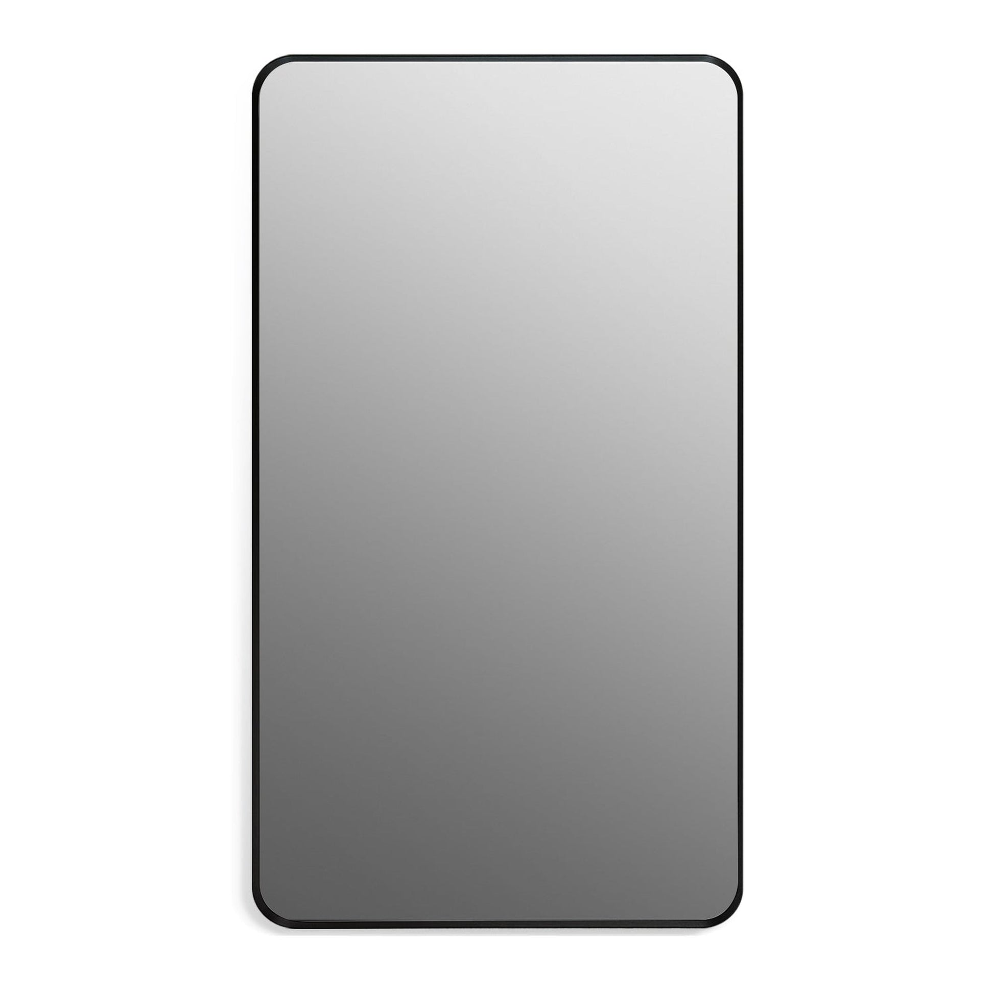 Altair Nettuno 18" x 32" Rectangle Matte Black Aluminum Framed Wall-Mounted Mirror