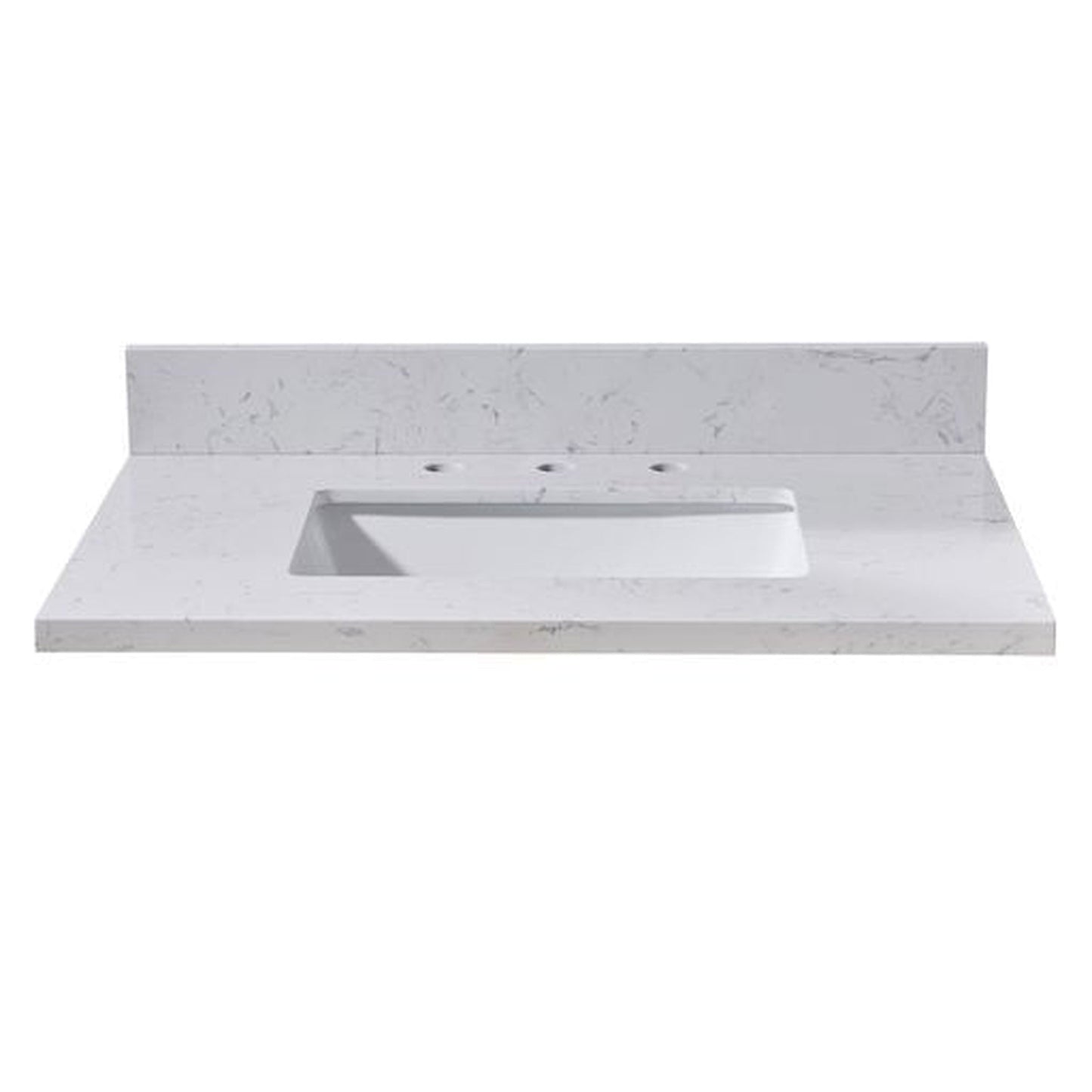 Altair Oderzo 31" x 22" Aosta White Composite Stone Bathroom Vanity Top With White SInk