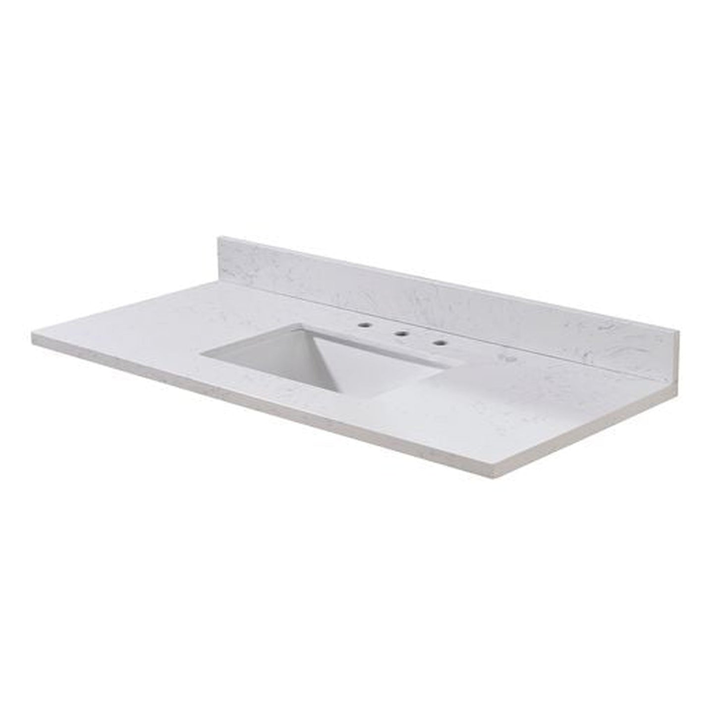 Altair Oderzo 49" x 22" Aosta White Composite Stone Bathroom Vanity Top With White SInk