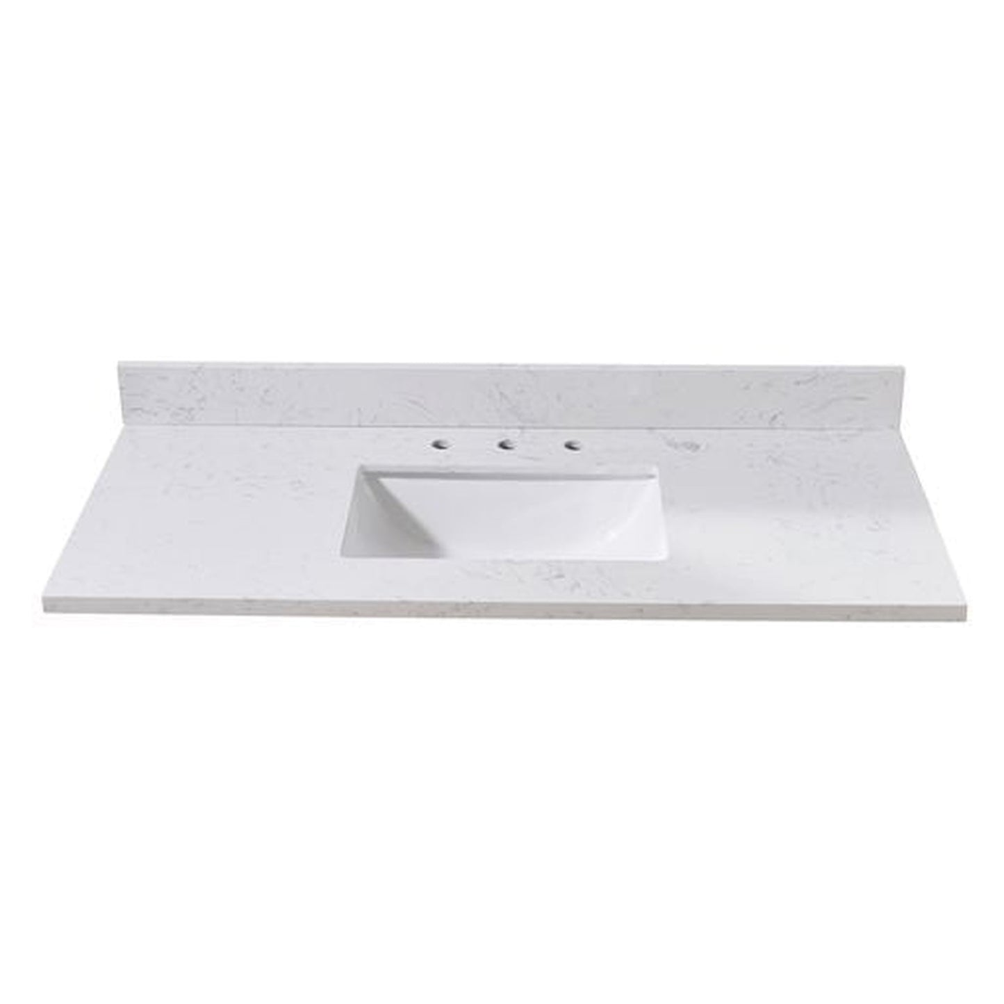 Altair Oderzo 49" x 22" Aosta White Composite Stone Bathroom Vanity Top With White SInk