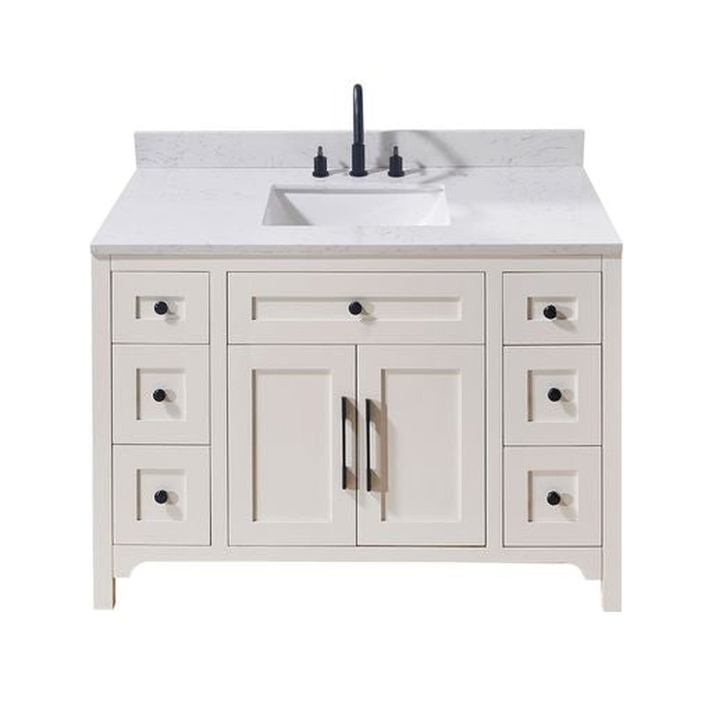 Altair Oderzo 49" x 22" Aosta White Composite Stone Bathroom Vanity Top With White SInk