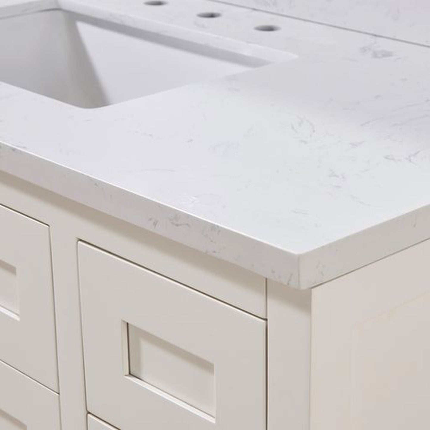 Altair Oderzo 49" x 22" Aosta White Composite Stone Bathroom Vanity Top With White SInk
