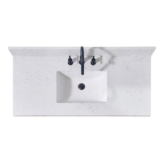 Altair Oderzo 49" x 22" Aosta White Composite Stone Bathroom Vanity Top With White SInk