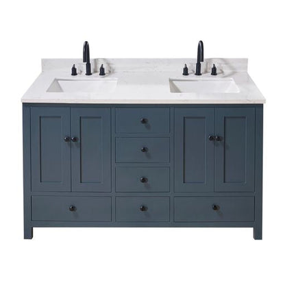 Altair Oderzo 61" x 22" Aosta White Composite Stone Bathroom Vanity Top With White SInk