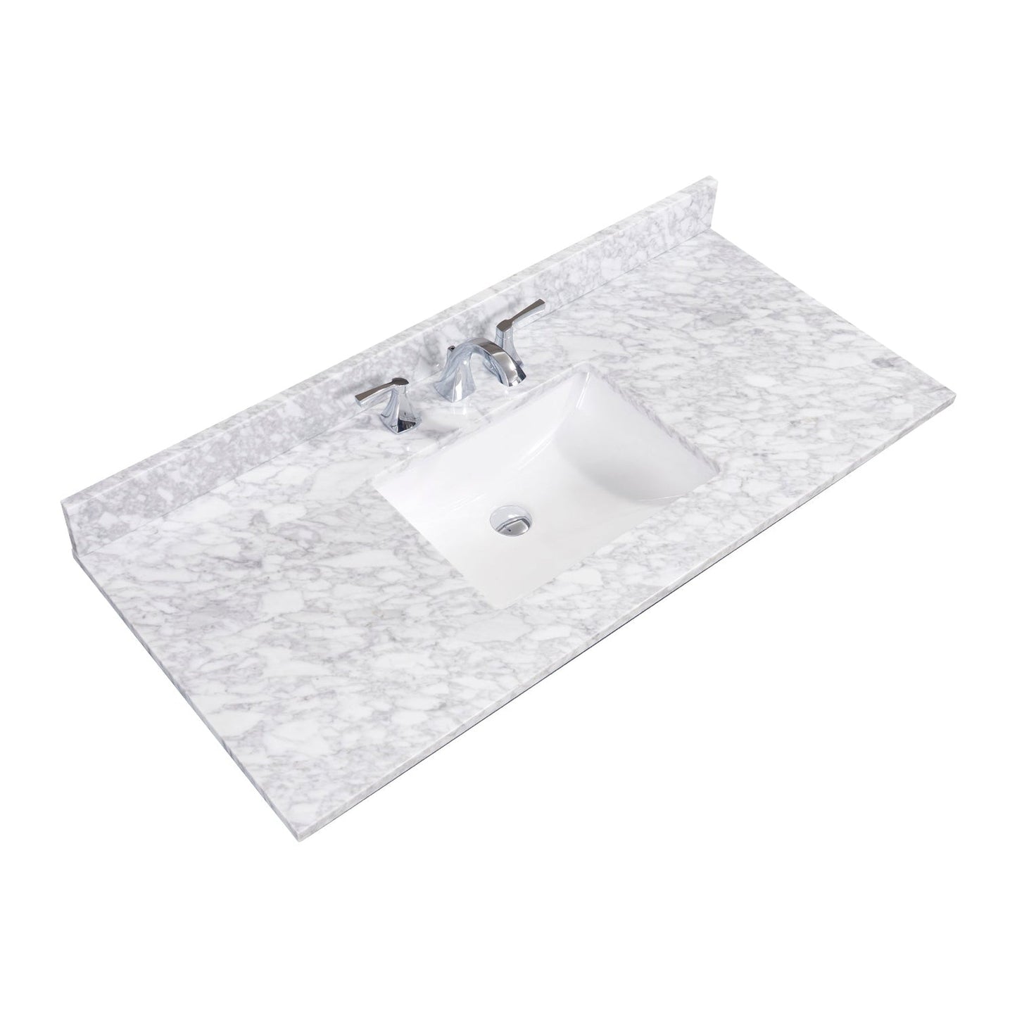 Altair Oristano 49" x 22" Italian Carrara white Natural Marble Bathroom Vanity Top With White SInk