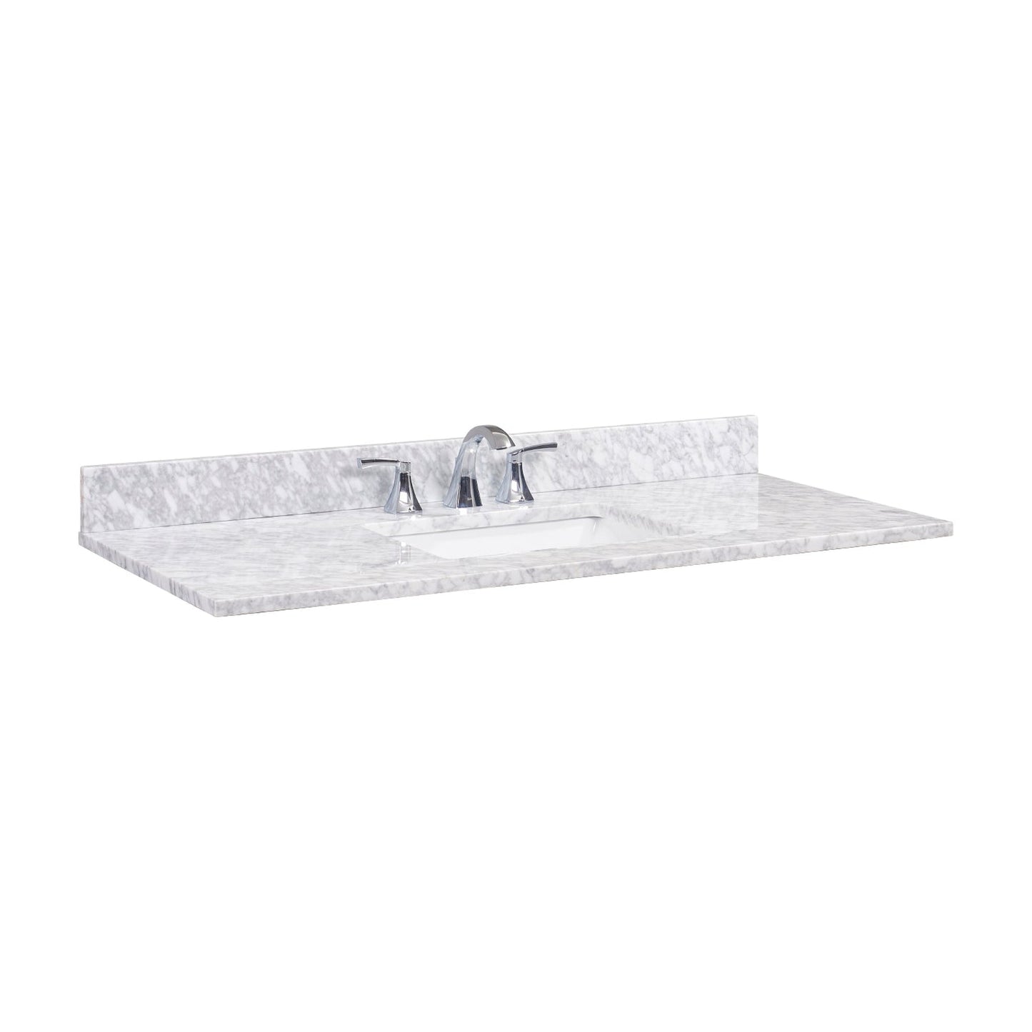 Altair Oristano 49" x 22" Italian Carrara white Natural Marble Bathroom Vanity Top With White SInk