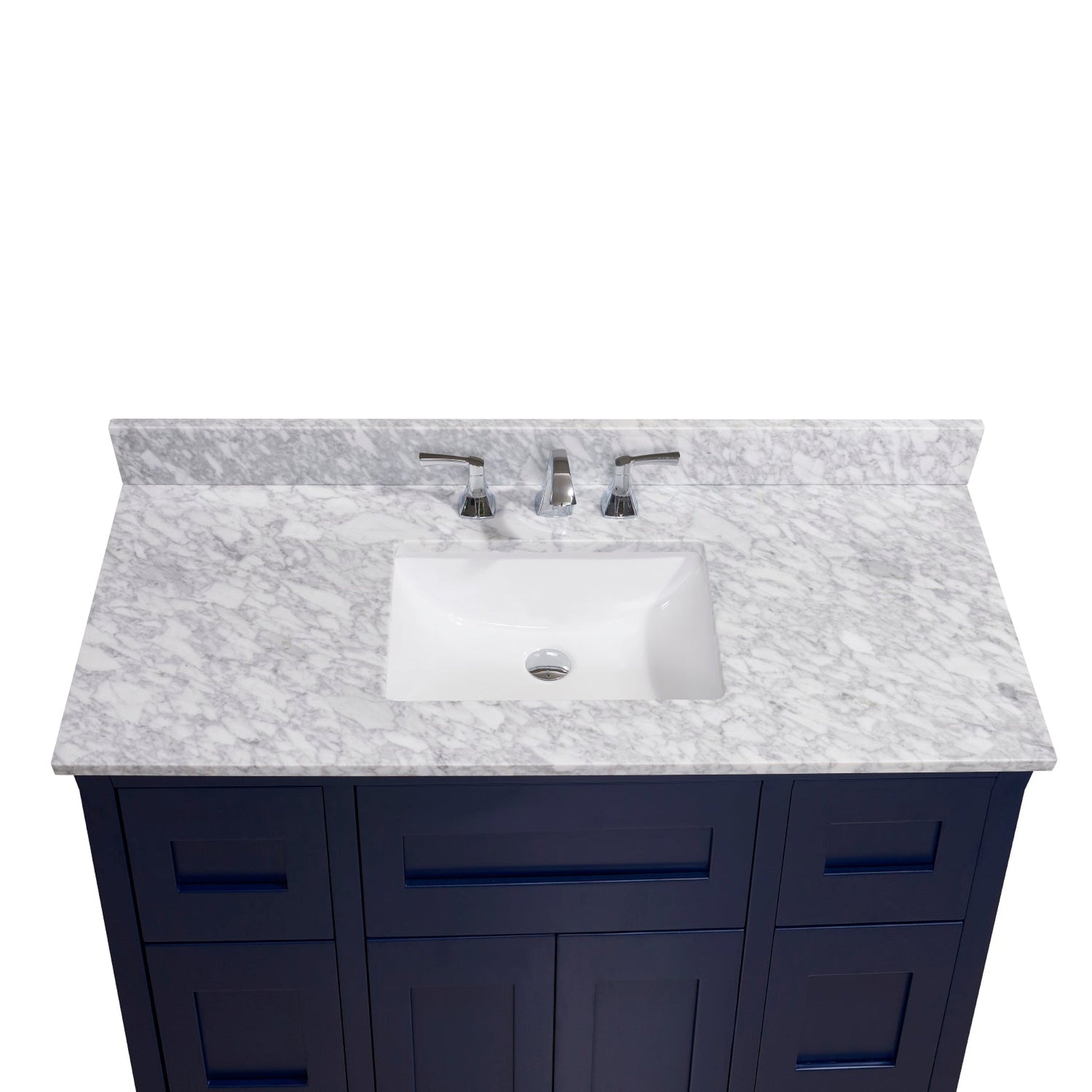 Altair Oristano 49" x 22" Italian Carrara white Natural Marble Bathroom Vanity Top With White SInk