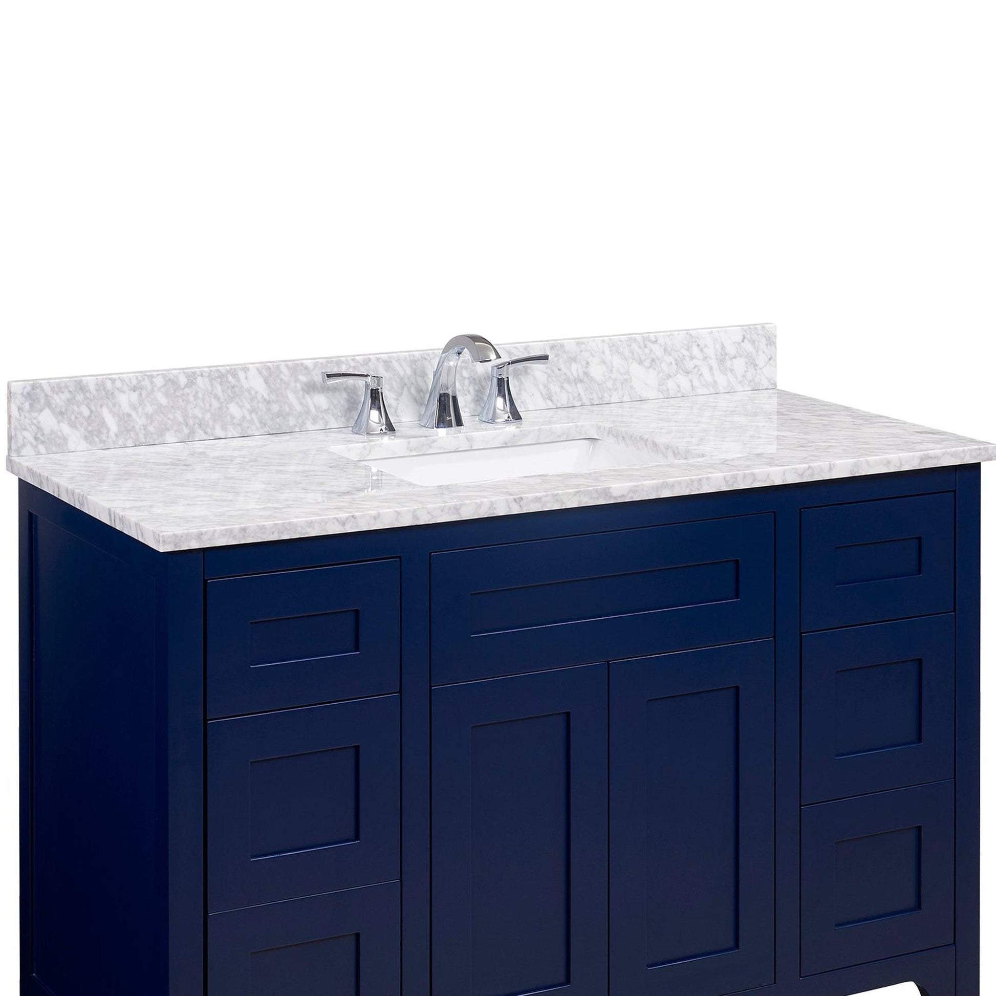 Altair Oristano 49" x 22" Italian Carrara white Natural Marble Bathroom Vanity Top With White SInk