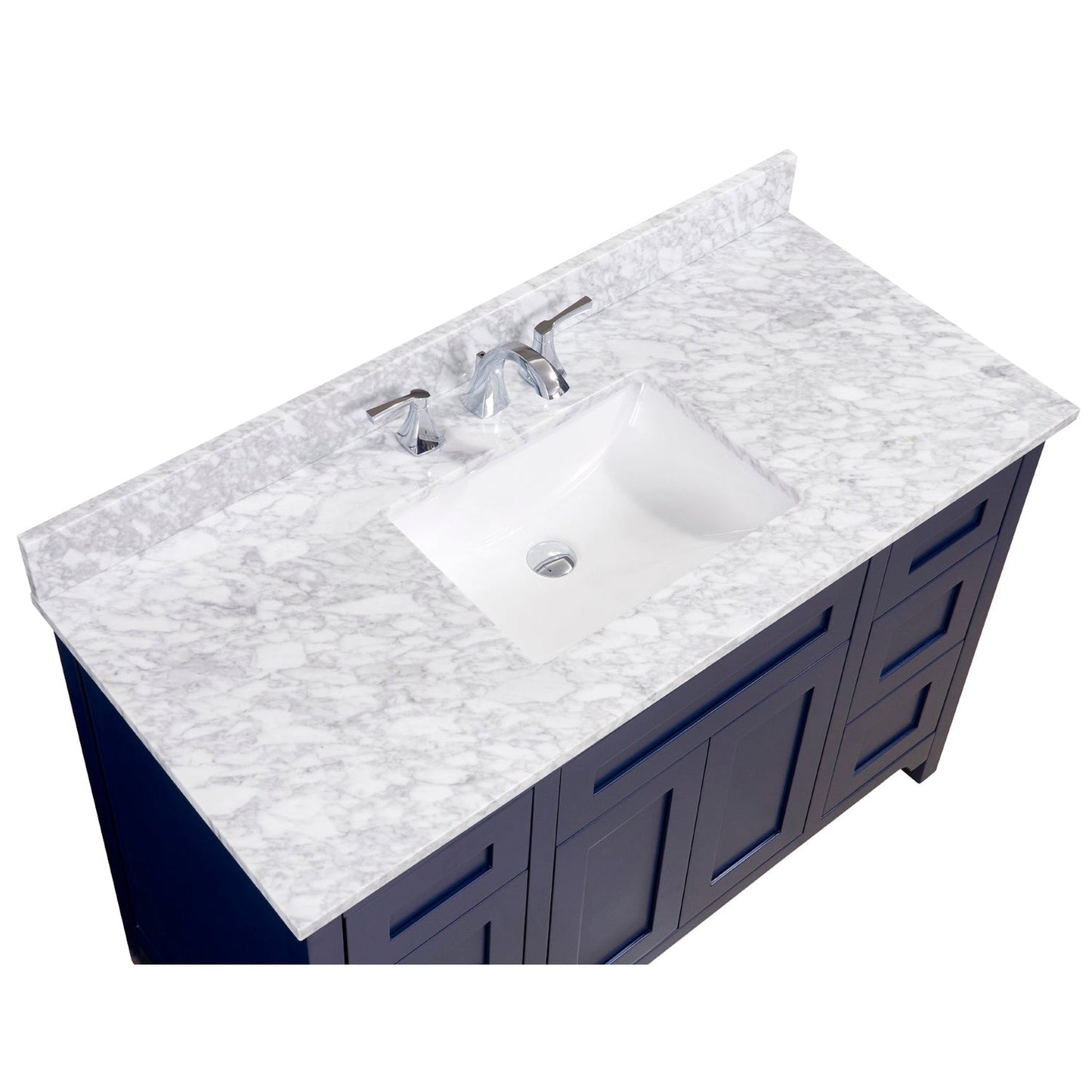 Altair Oristano 49" x 22" Italian Carrara white Natural Marble Bathroom Vanity Top With White SInk