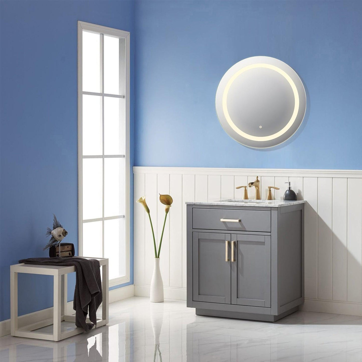 Altair Padova 24" Round Wall-Mounted LED Mirror