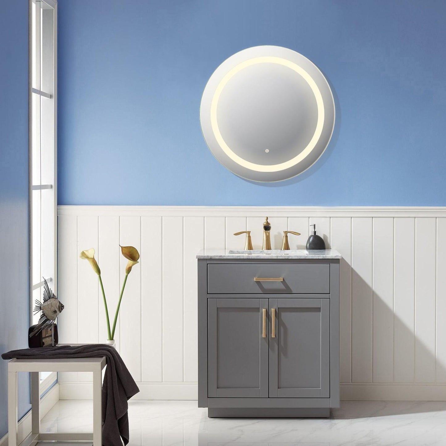 Altair Padova 32" Round Wall-Mounted LED Mirror