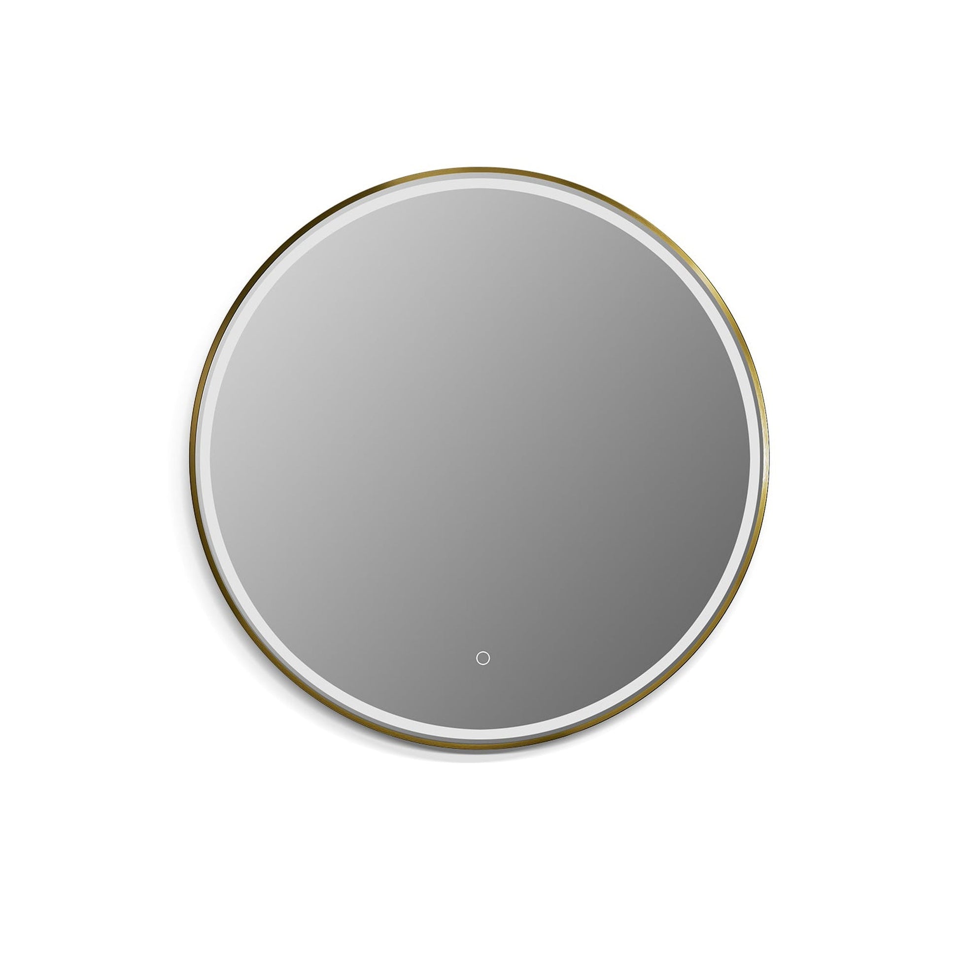 Altair Palme 32" Round Brushed Gold Wall-Mounted LED Mirror