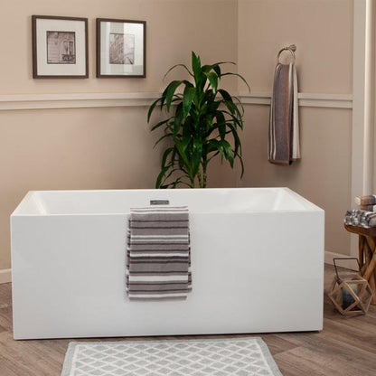 Altair Persephone 59" x 30" White Acrylic Freestanding Bathtub
