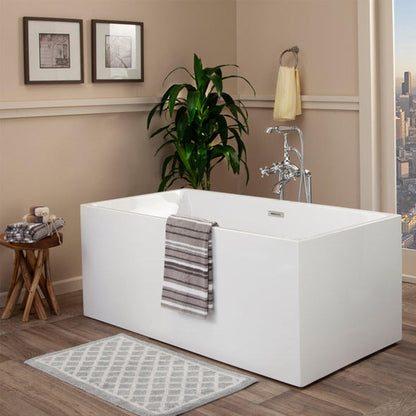 Altair Persephone 59" x 30" White Acrylic Freestanding Bathtub