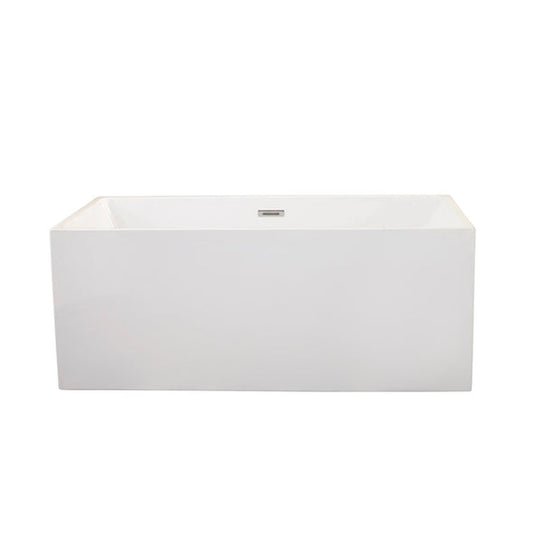 Altair Persephone 59" x 30" White Acrylic Freestanding Bathtub
